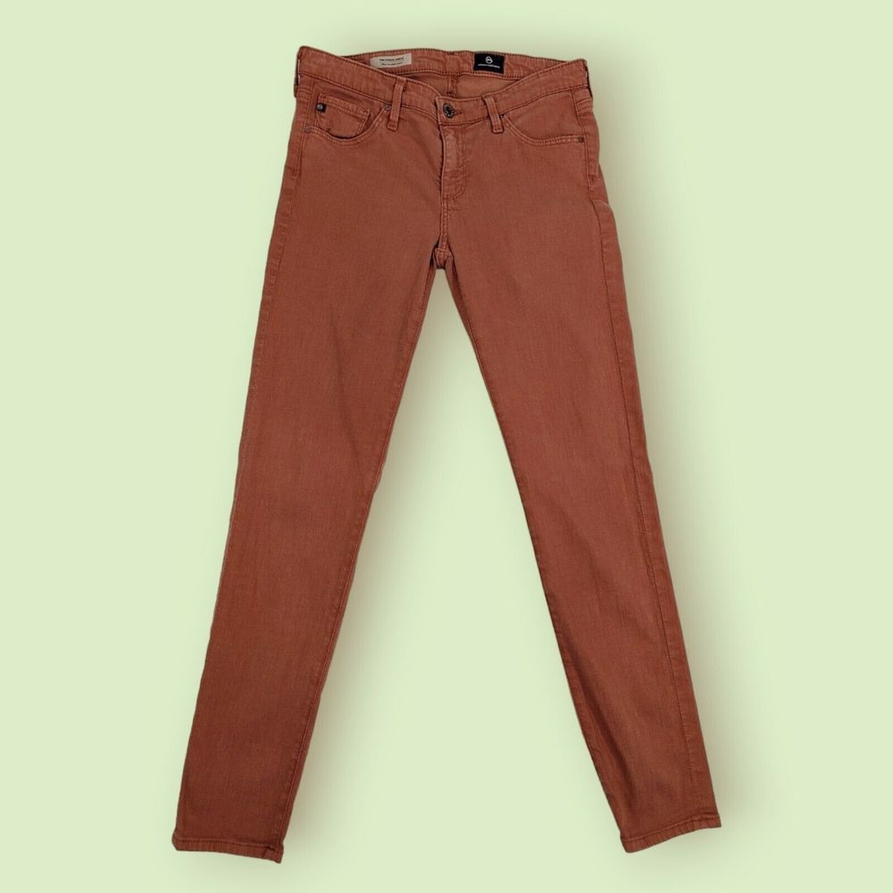 AG Adriano Goldschmied Women 27 The Stevie Ankle Slim Straight Leg Burnt Orange